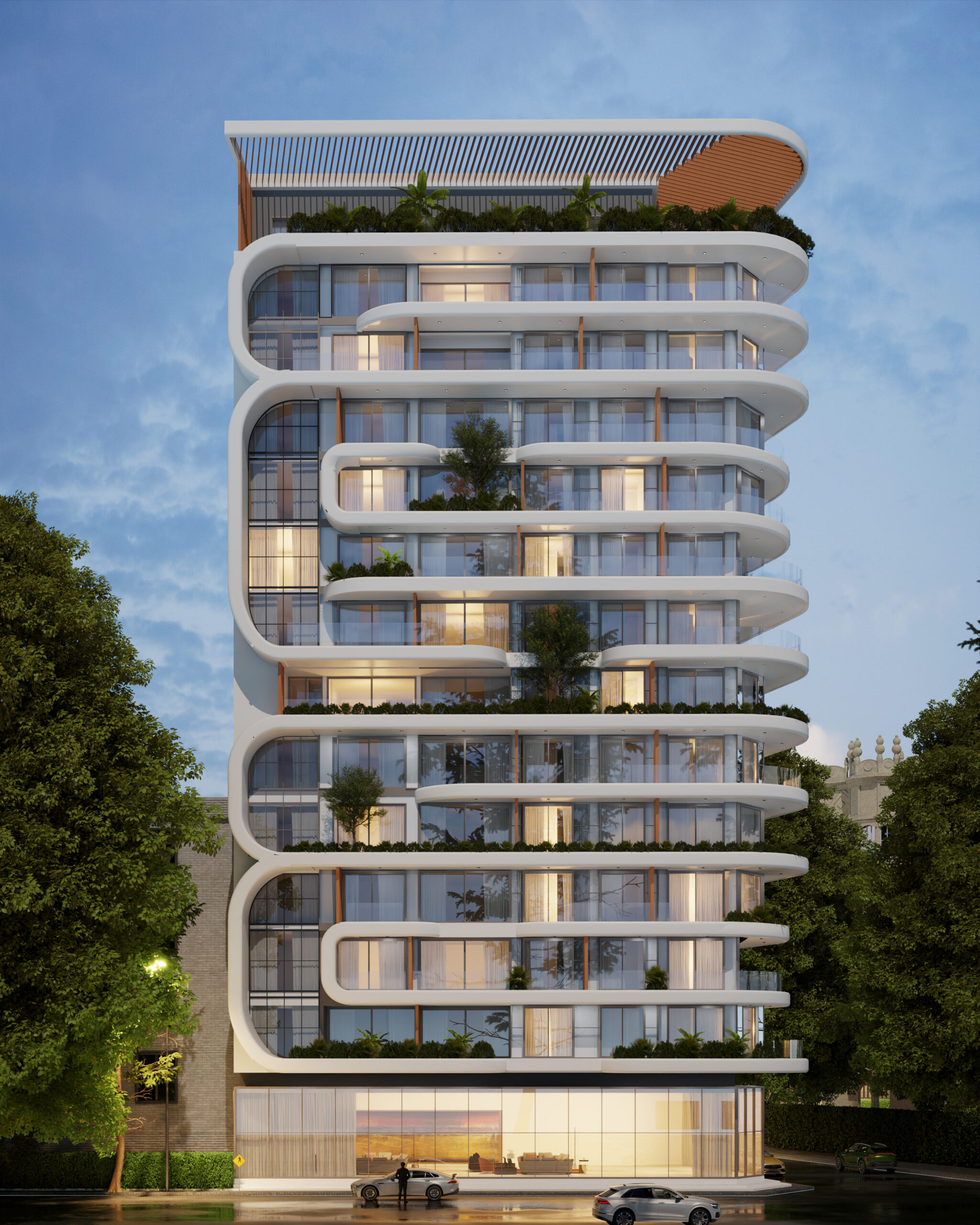 Résidence SKYLINE — façade, ARKOS Dakar